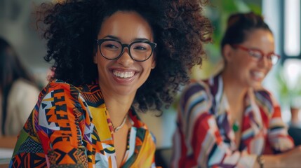 Collaborative fashion design workshop featuring women working together. A positive environment with experienced female tailors focused on creativity and achieving their goals