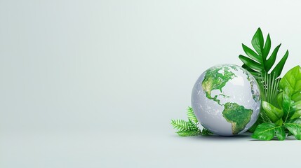 This glowing, digitized Earth hovers above lush greenery as a symbol of technology's contribution to conservation and sustainability.