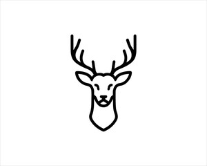 Deer head icon symbol vector illustration. Deer logo vector template. Silhouette deer logo design for T-shirts.