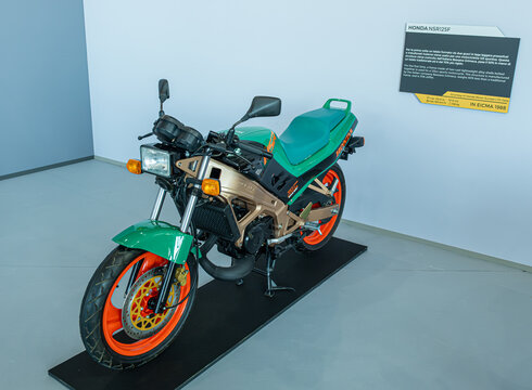 Milan, Italy : 11 05 2024 Eicma International cycle and motorcycle show Honda Nsr 125cc