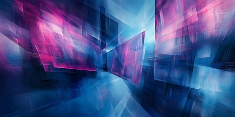 Obraz premium Abstract digital shapes in blue and pink