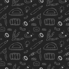 school supplies pattern, education seamless pattern, doodle school seamless pattern, hand drawn education pattern background, doodle school background