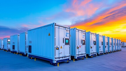 Naklejka premium Batteries have a large capacity for storing energy. A copy space is available for text.