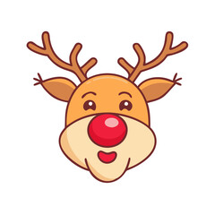 reindeer vector art,  flat illustration reindeericon