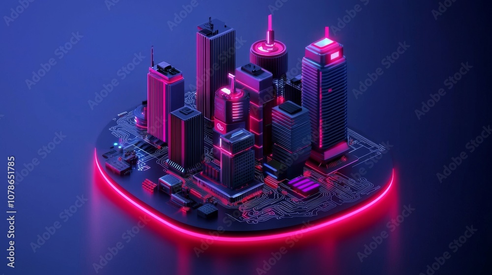Poster digital science and electronic engineering, abstract background with circuits in technology and comp