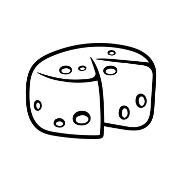 recommend clip art: round cheese isolated drawing coloring line art style sketch classic vintage design illustration
