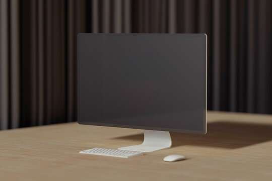 Computer showcasing artificial intelligence concept on desktop