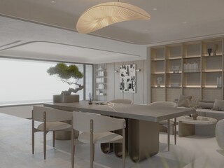 3d render living room