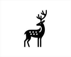 Deer head icon symbol vector illustration. Deer logo vector template. Silhouette deer logo design for T-shirts.