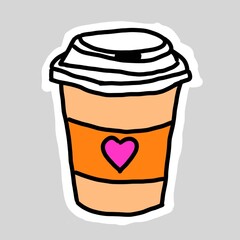 A Cup Coffe Drink Doodle
