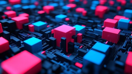 Fototapeta premium Data transfer and connection at high speed: An overview of cyber technology