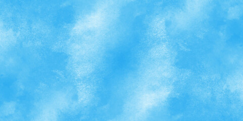 Grunge tint light blue watercolor abstract background, Aquarelle paint paper textured, blue sky with clouds, Sky Nature Landscape Background, sky background with white fluffy clouds.	