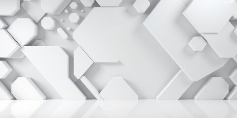 Abstract wallpaper featuring a mesmerizing arrangement of white 3D shapes, perfect for tech enthusiasts and modern design, white, wallpaper