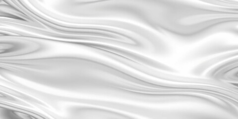 Fototapeta premium Abstract wavy metallic silver cloth texture with glossy sheen, abstract, silver