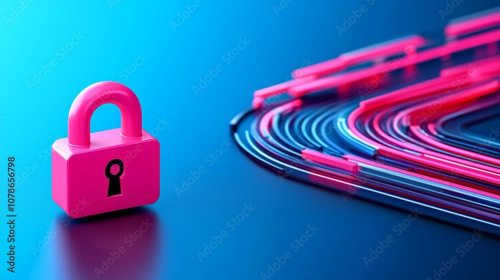 Poster security network and data protection technology on interface ai security block chain digital padlock