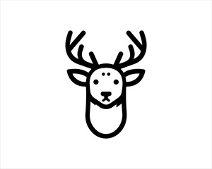 Deer head icon symbol vector illustration. Deer logo vector template. Silhouette deer logo design for T-shirts.