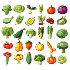 Colorful assortment of fresh vegetables illustration for culinary inspiration