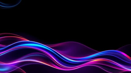 Naklejka premium Black wallpaper with neon accents creating futuristic surface texture, pattern, vibrant