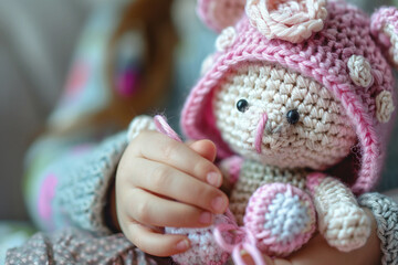 Plush cute animals created with generative AI technology