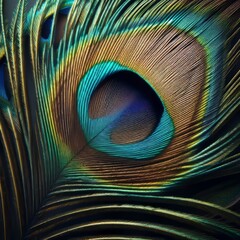 Obraz premium Peacock Feather Detail of the eye of a peacock feather capturing