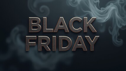 Elegant black friday sale banner with smoke effect on dark background