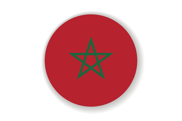 Flag of Morocco. Moroccan national symbol in official colors. Template icon. Abstract vector background. Round glass light ball, 3D big bubble, sphere