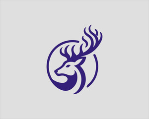 Deer head icon symbol vector illustration. Deer logo vector template. Silhouette deer logo design for T-shirts.