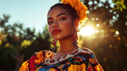 Latina Beauty: Vibrant Heritage in Traditional Attire