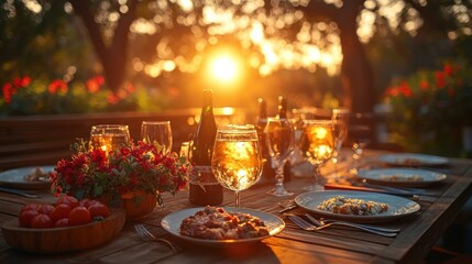 Sunset Dinner Table