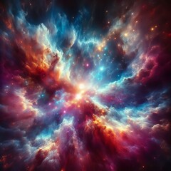 Nebula Nexus III Celestial iridescent clouds infused with shimme
