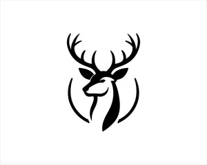 Deer head icon symbol vector illustration. Deer logo vector template. Silhouette deer logo design for T-shirts.