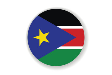 Flag of South Sudan. Sudanese national symbol in official colors. Template icon. Abstract vector background. Round glass light ball, 3D big bubble, sphere