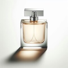 Perfume Bottle A rectangular glass perfume bottle filled with a