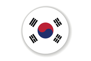 Flag of Korea. Korean national symbol in official colors. Template icon. Abstract vector background. Round glass light ball, 3D big bubble, sphere