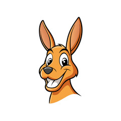 Funny Kangaroo head vector art illustration