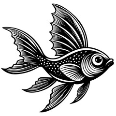 black and white flying fish