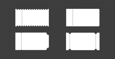 Blank ticket template. Discount coupon, concert, voucher design. Vector illustration