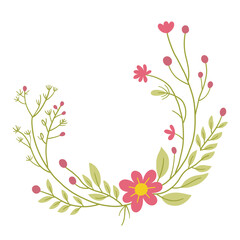 Wreath of floral and flower illustration.