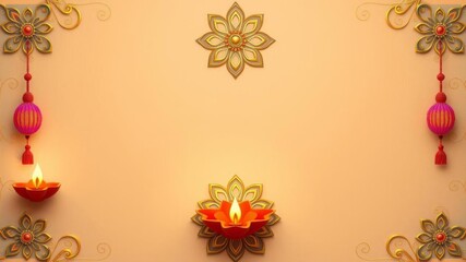 Diwali festival background with intricate gold 3D mandala flower design, Hindu, card