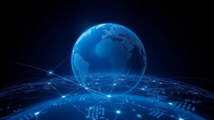 Earth in space with blue lines connecting Ho Chi Minh City, Vietnam to cities around the world, representing global travel and communication concept, travel, concept