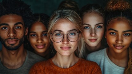 Fototapeta premium Group Portrait of Diverse Friends