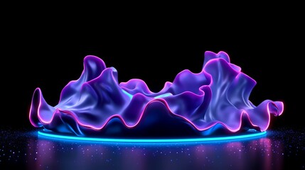 Obraz premium Abstract Purple Neon Liquid Wave Background 3D Render