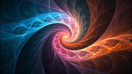 Fototapeta premium Abstract Spiral of Intertwined Blue and Orange Light