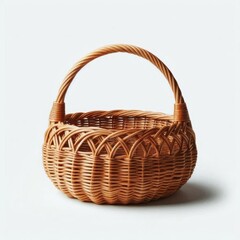 Handcrafted woven wicker basket. Generatedwith AI.
