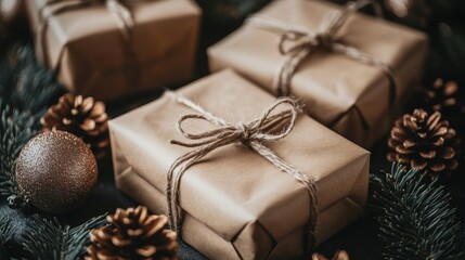 Retro presents under tree