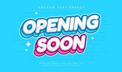 Opening soon editable vector text effect, suitable for promotion event.
