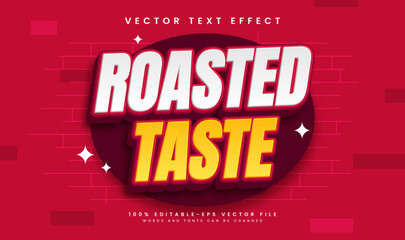 Roasted taste editable vector text effect with red hot color, suitable for food menu needs.