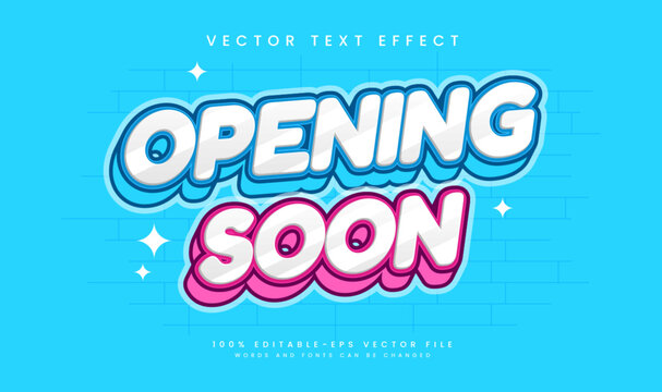 Opening soon editable vector text effect, suitable for promotion event.