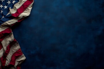 Vintage American flag on a chalkboard with space for text