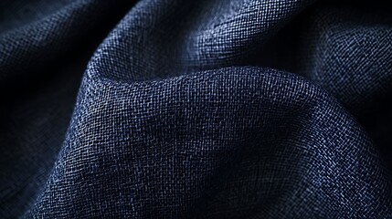 Fototapeta premium Dark navy blue background with a fabric-like woven texture